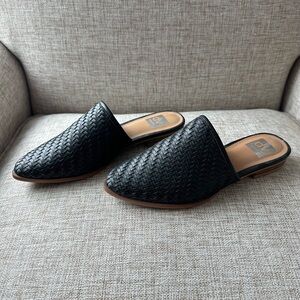 Dolce Vita Black Woven Mules